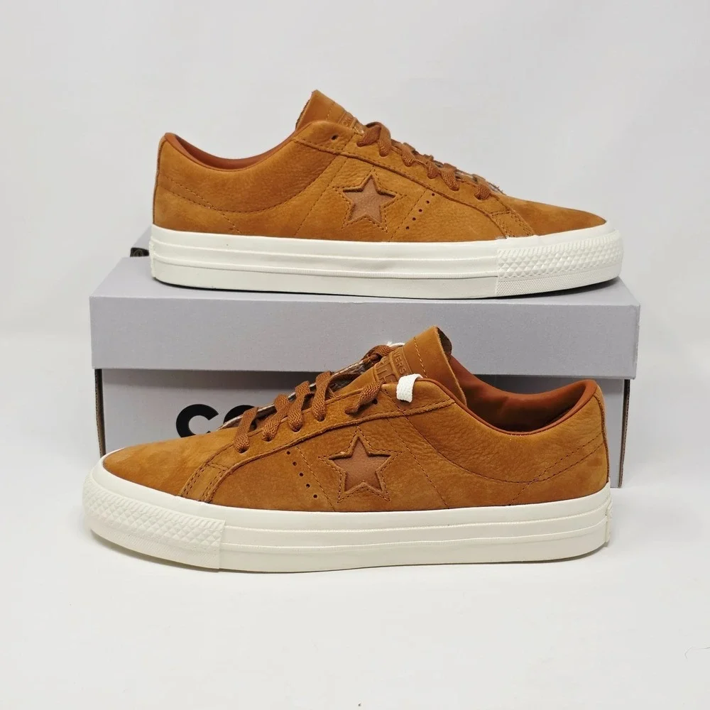 Converse One Star Pro Nubuck Warm Tan & Egret Skate Shoes Mens 8‎ Womens 9.5 - Picture 3 of 7